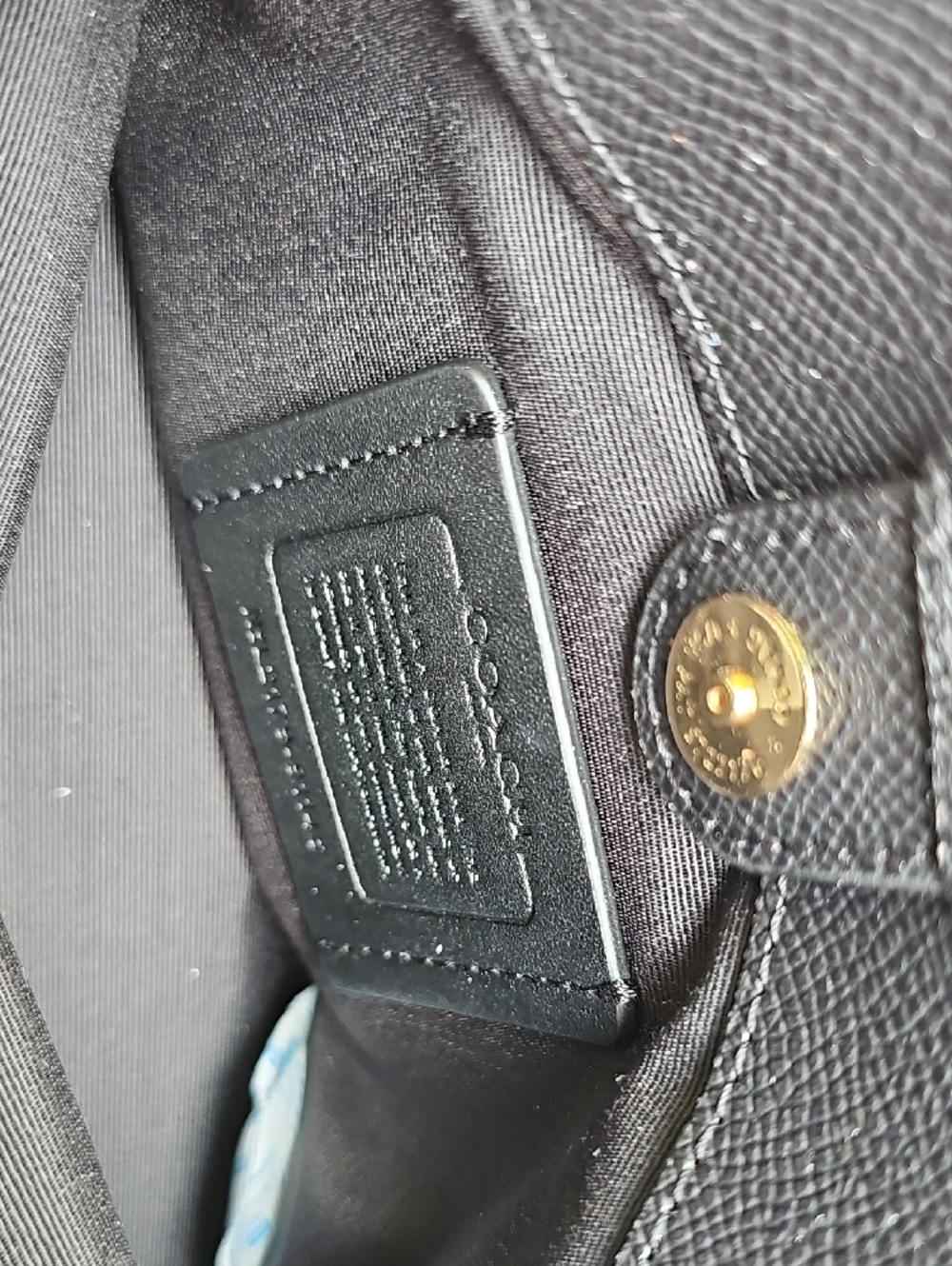 Coach Black Pebbled Leather Satchel with Gold Accents - Picture 6 of 12
